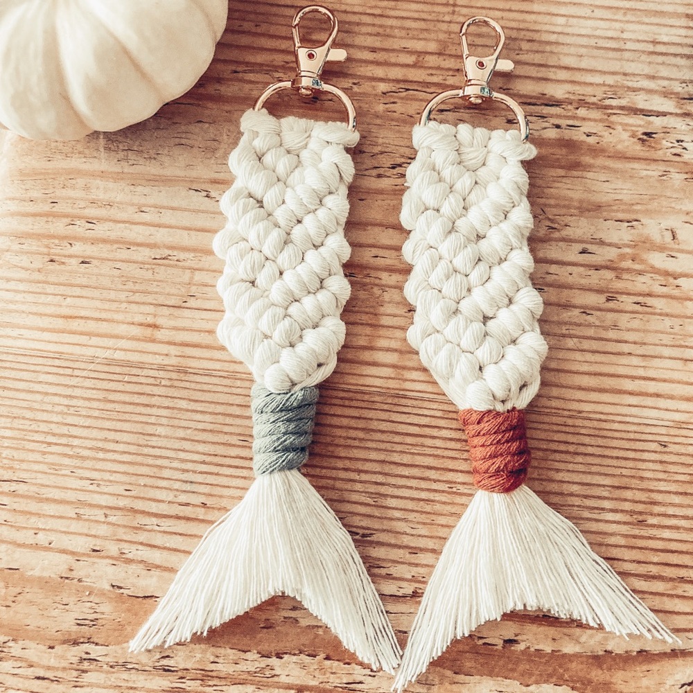 Mermaid Macrame Keychain
